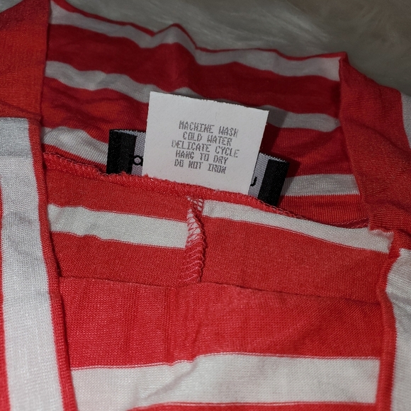 Ivory And Coral Stripe Maxi Maternity Skirt - Picture 5 of 8